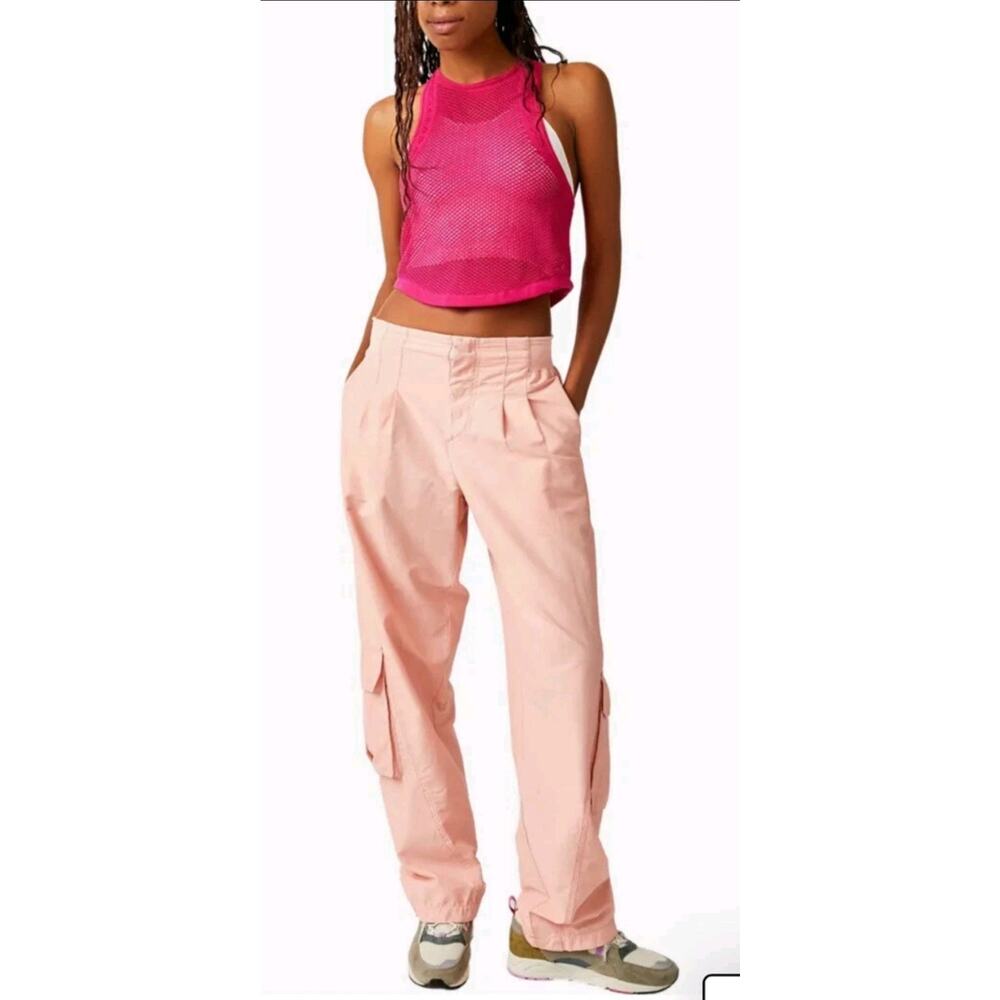 Free People Movement mesmerize me Cargo Pants In Sunkissed Pink Size Small - Picture 1 of 11